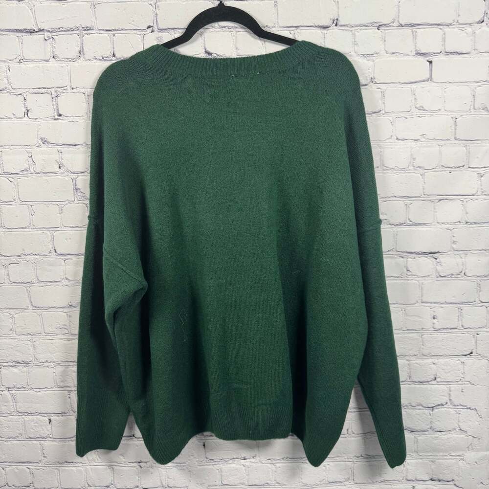 Vince Camuto Women's Green Gold “Peace” Holiday Sweater - Picture 3 of 7